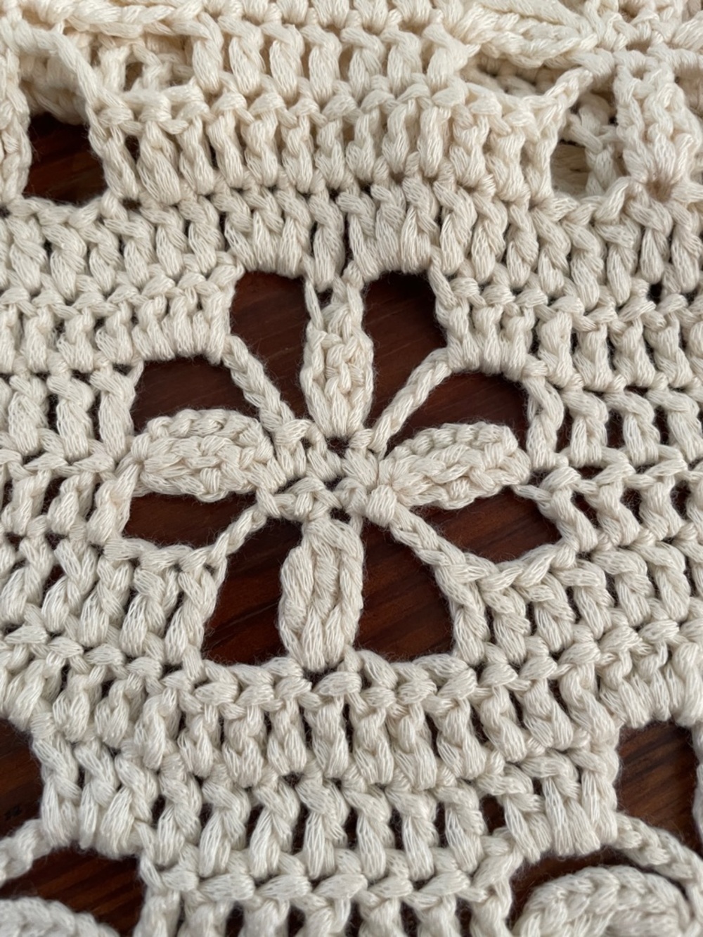 Mable Crochet Set—Top and Skirt. Floral. Cream. Small. - Picture 14 of 14